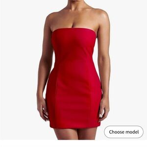 ✨Faux Red Leather Mini Dress